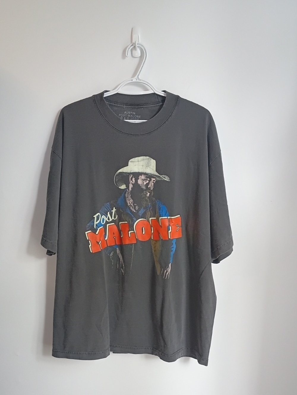 Post Malone T Shirt Charcoal Grey Dead Stock Vintage Style XXL Western Festival